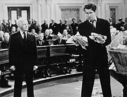 Claude Rains et James Stewart dans Mr Smith au sénat