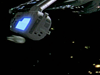 Le Faucon Millénaire tel que l'on peut l'entrevoir dans Star Trek Premier Contact